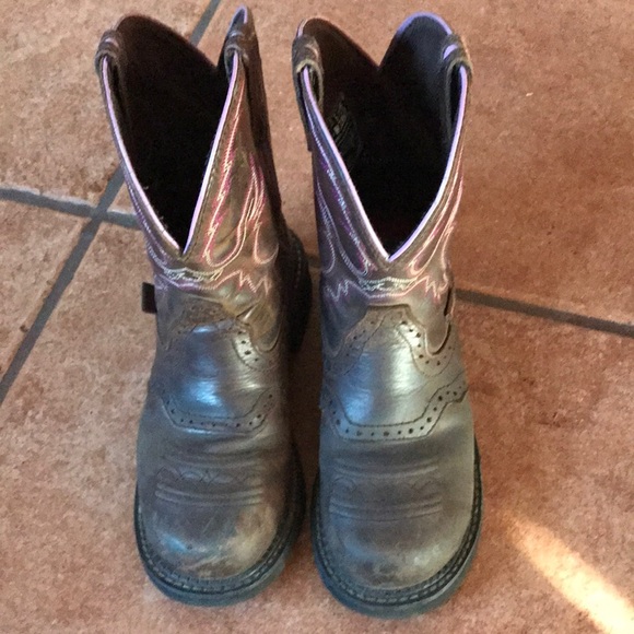 JUSTIN LEATHER BOOTS SIZE 6.5B - Picture 1 of 16